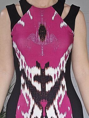 Pink/Magenta Cache Ikat Bodycon, Size 2